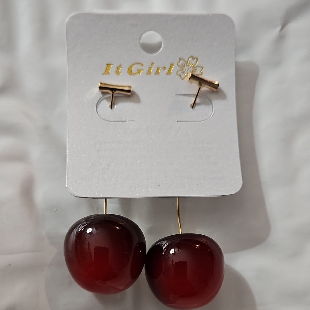Cherry Red Earrings